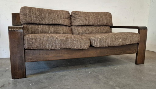 Brutalistisches 2-Sitzer-Sofa aus Eiche