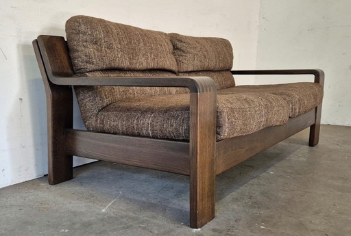 Brutalistisches 2-Sitzer-Sofa aus Eiche