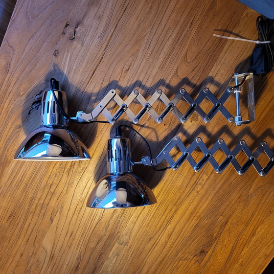 Image 1 of 2x Vintage Ikea Scherenlampe Chrom