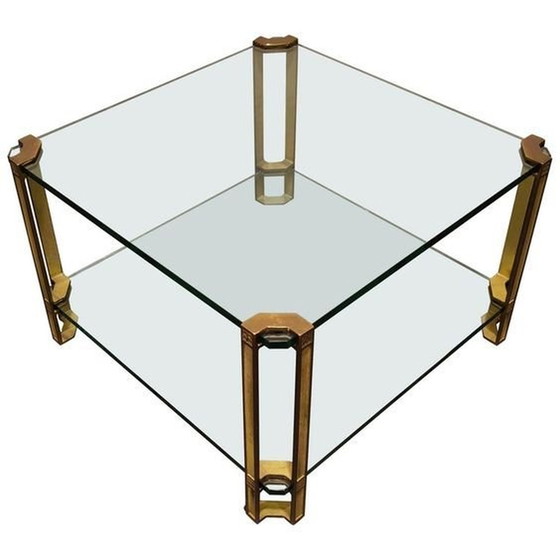 Image 1 of Design Tisch Glas mit Bronze 1970 Design Peter Ghyzchy