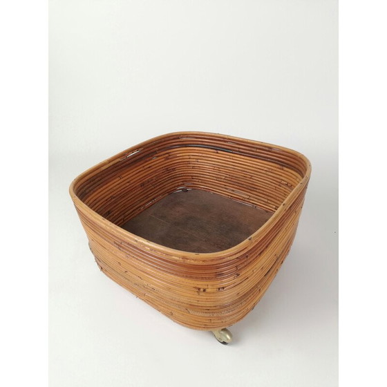 Image 1 of Blumenständer aus Rattan, Italien 1960er Jahre