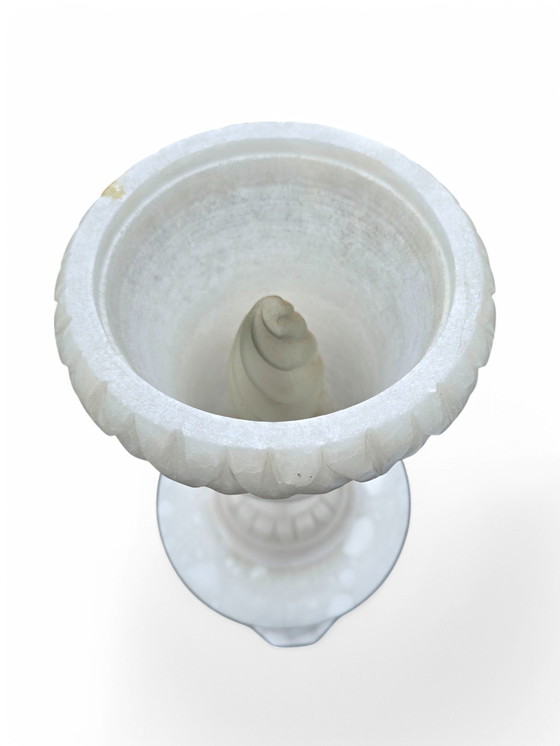 Image 1 of Neoklassische Alabaster-Urnenlampe auf Säule