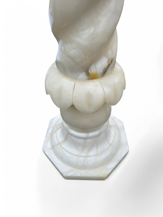 Image 1 of Neoklassische Alabaster-Urnenlampe auf Säule