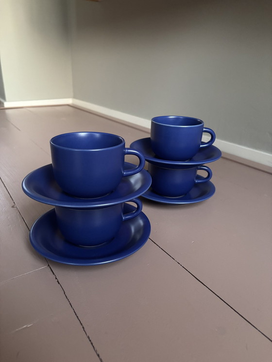 Image 1 of 10 Blaue Cappuccino-Tassen und -Geschirr, Thailand