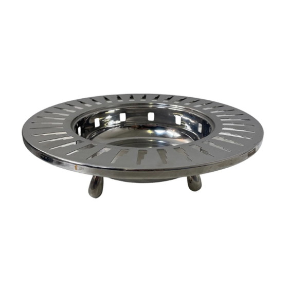 Image 1 of Alessi - Schale mit Fuß und Wolkenkratzerausschnitt - Edelstahl - Vintage, ca. 1990