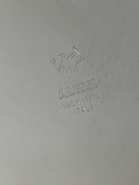 Image 1 of Alessi - Schale mit Fuß und Wolkenkratzerausschnitt - Edelstahl - Vintage, ca. 1990