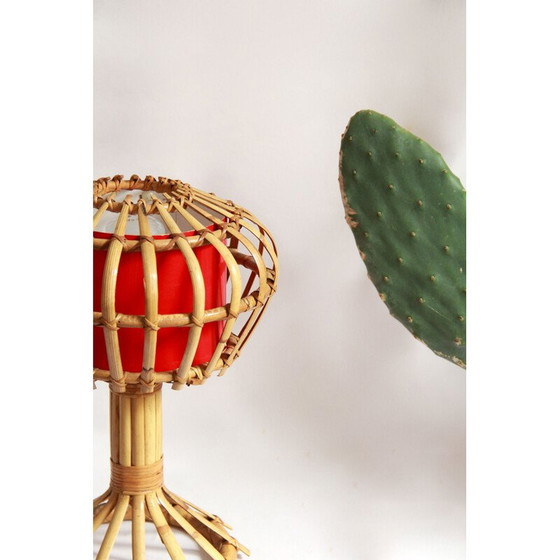 Image 1 of Torcia Tischlampe aus Korbgeflecht aus der Mitte des Jahrhunderts, Italien 1950er Jahre