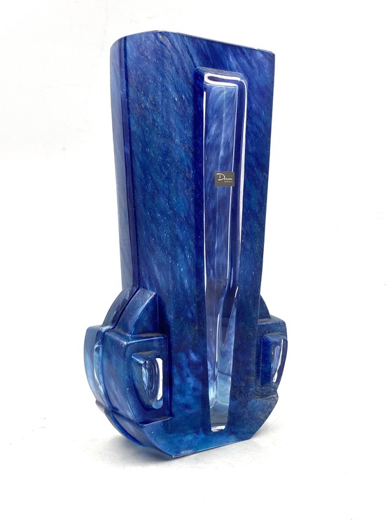 Image 1 of Art Deco Blaue Kristallvase, Daum Frankreich, Xx Jahrhundert