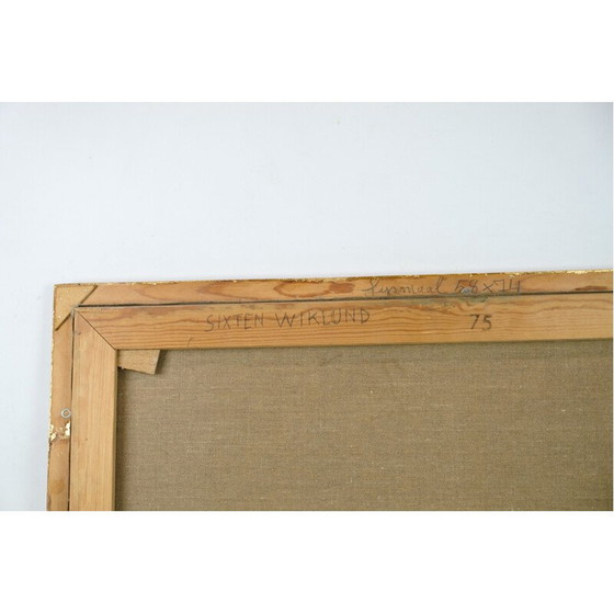 Image 1 of Vintage-Ölgemälde auf Leinwand mit grünen und braunen Farbtönen von Sixten Wiklund, 1950