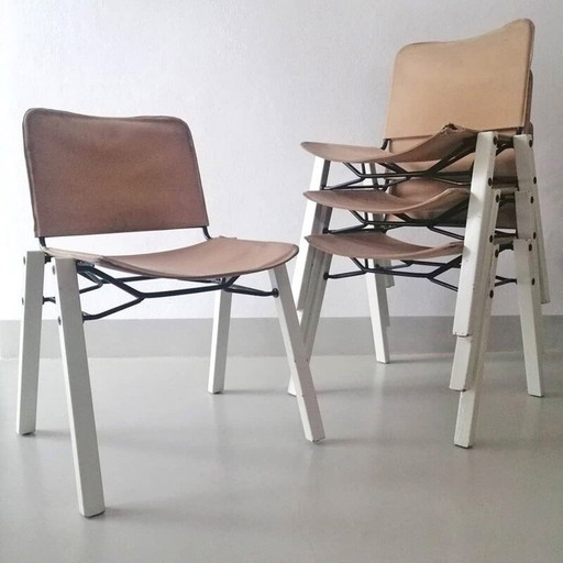 Satz von 4 vintage Esszimmerstühlen, italienisch 1970er