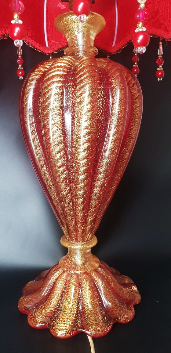 Image 1 of 40'S Barovier&Toso Große Tischlampe aus Muranoglas Coordonato D'Oro