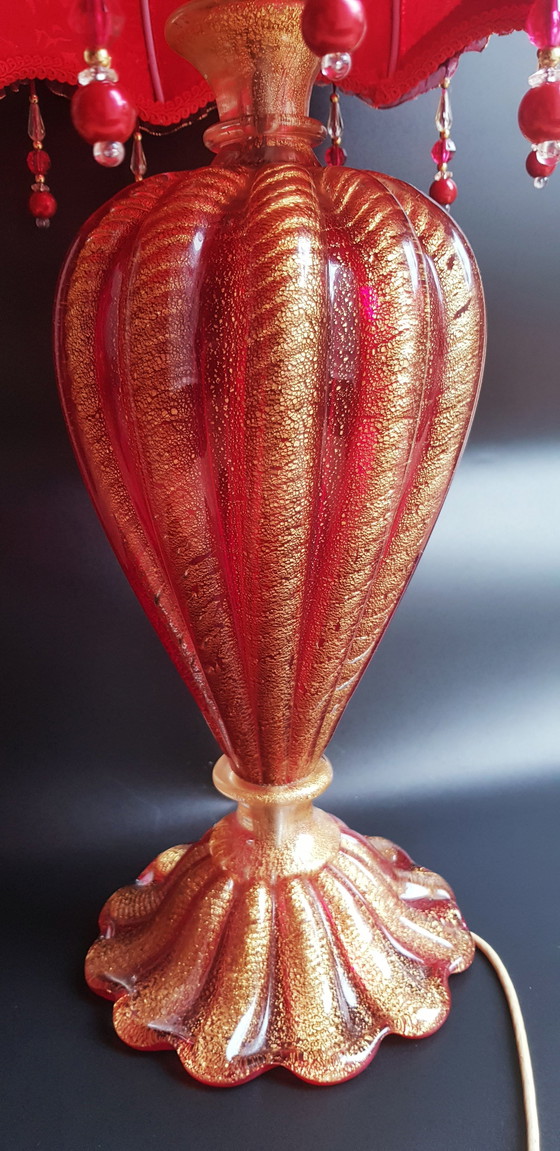 Image 1 of 40'S Barovier&Toso Große Tischlampe aus Muranoglas Coordonato D'Oro