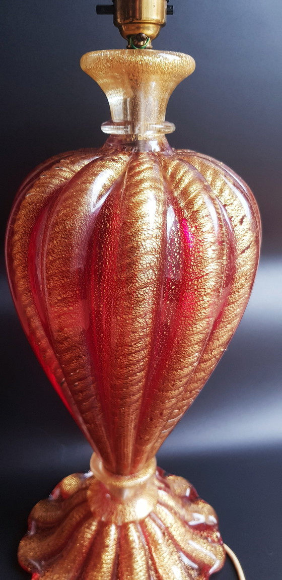 Image 1 of 40'S Barovier&Toso Große Tischlampe aus Muranoglas Coordonato D'Oro