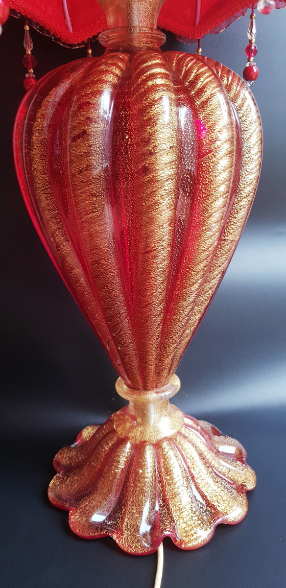 Image 1 of 40'S Barovier&Toso Große Tischlampe aus Muranoglas Coordonato D'Oro