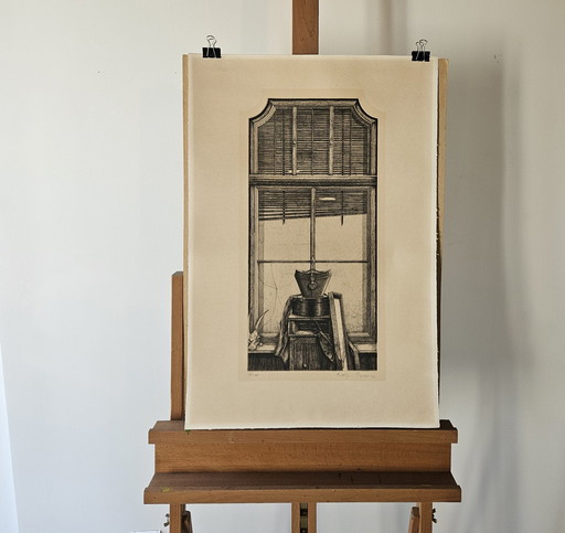 Rolf Escher Original-Radierung Datiert, signiert, 1977