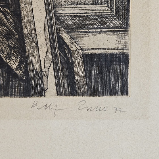Image 1 of Rolf Escher Original-Radierung Datiert, signiert, 1977
