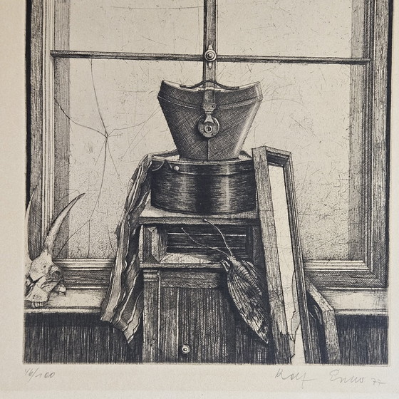 Image 1 of Rolf Escher Original-Radierung Datiert, signiert, 1977