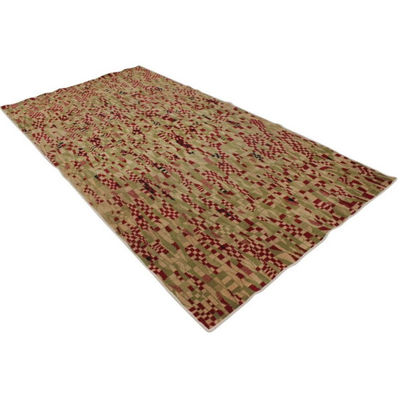 Image 1 of Geometrischer Teppich im Vintage-Stil, Tschechoslowakei 1950