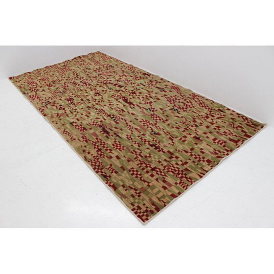 Image 1 of Geometrischer Teppich im Vintage-Stil, Tschechoslowakei 1950