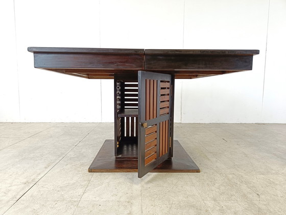 Image 1 of Esszimmerstühle aus Bambus mit hoher Rückenlehne und Tisch aus der Mid century