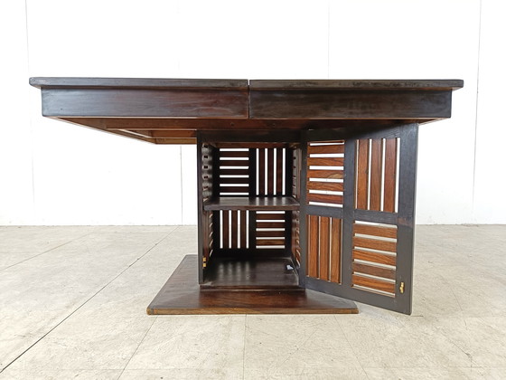 Image 1 of Esszimmerstühle aus Bambus mit hoher Rückenlehne und Tisch aus der Mid century