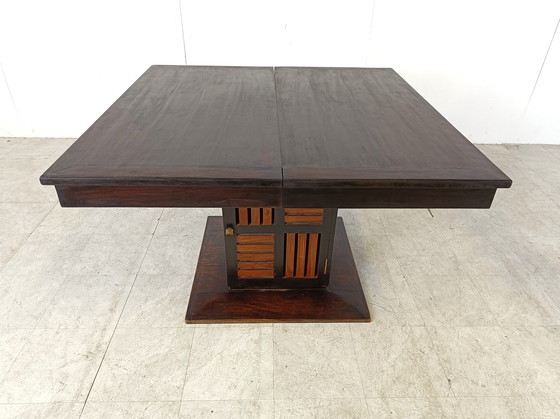 Image 1 of Esszimmerstühle aus Bambus mit hoher Rückenlehne und Tisch aus der Mid century