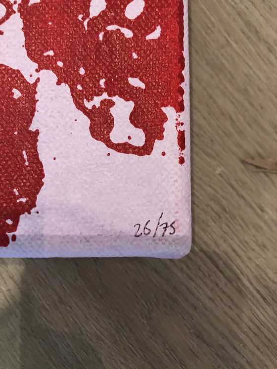 Image 1 of 4x Siebdruck Lilian van Stekelenburg 'Shanghai Surprise' in Pink/Rot