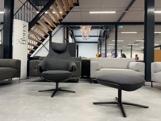 Image 1 of Neuer cremefarbener Leolux -Sessel mit Ottoman-Stoff