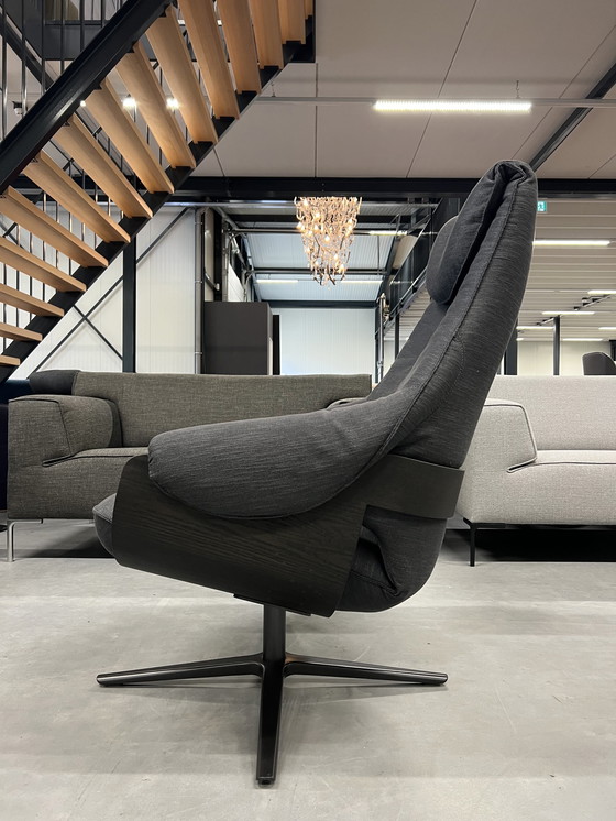 Image 1 of Neuer cremefarbener Leolux -Sessel mit Ottoman-Stoff