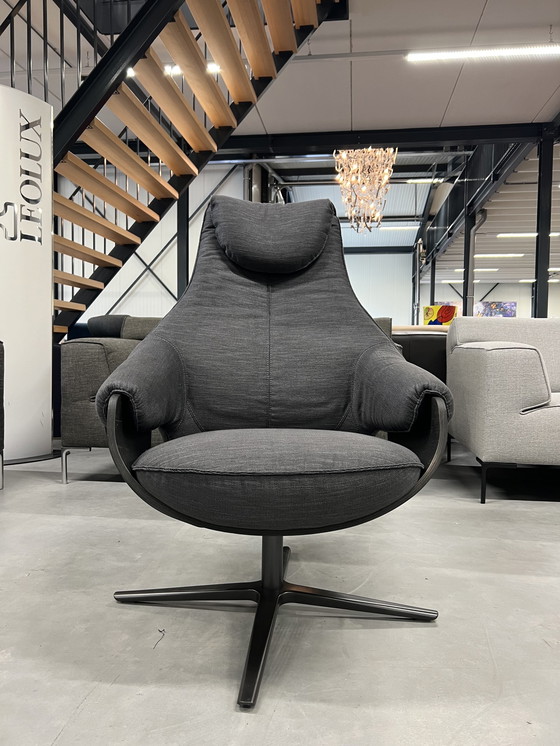 Image 1 of Neuer cremefarbener Leolux -Sessel mit Ottoman-Stoff