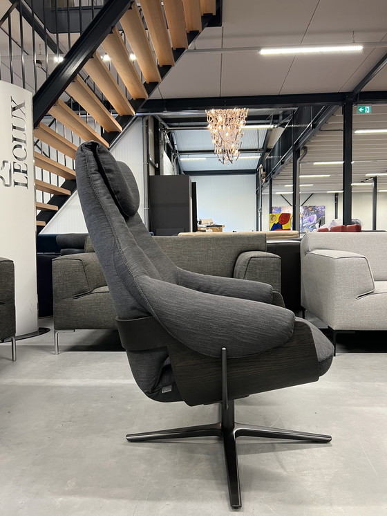 Image 1 of Neuer cremefarbener Leolux -Sessel mit Ottoman-Stoff