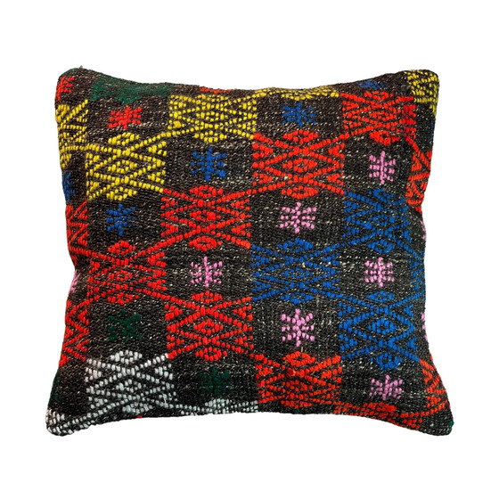 Image 1 of Türkischer Vintage-Kilim-Kissenbezug, 45 x 45 cm