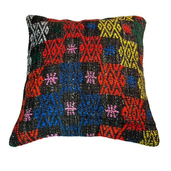 Image 1 of Türkischer Vintage-Kilim-Kissenbezug, 45 x 45 cm