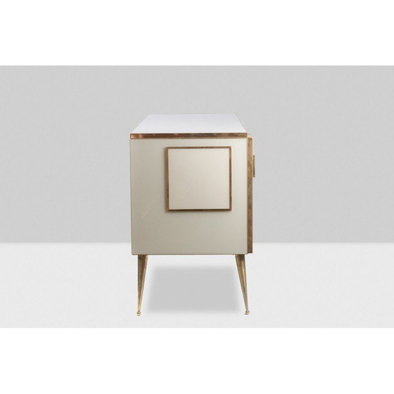 Image 1 of Geometrisches Sideboard aus Glas und vergoldetem Messing, Italien