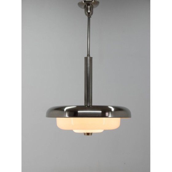 Image 1 of Alter Bauhaus-Kronleuchter aus Opalglas von Ias, 1930er Jahre