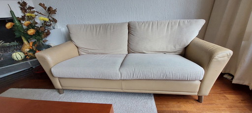 Leolux Hellgelbes 2-Sitzer-Sofa