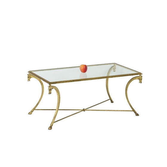 Image 1 of Vintage Couchtisch aus vergoldetem Eisen für Maison Ramsay, 1950