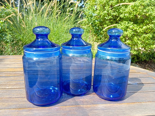 Trio Blaue Apothekertöpfe, Von Luminarc - Frankreich