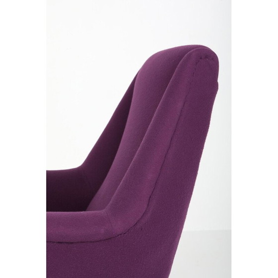 Image 1 of Paar Vintage-Sessel mit violettem Bezug, Italien 1950