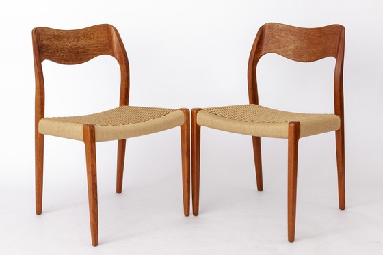 Image 1 of 4 Niels Otto Moller Stühle, Modell 71, Teak, 1950er Jahre, Dänisch