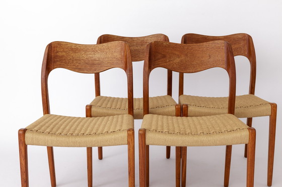 Image 1 of 4 Niels Otto Moller Stühle, Modell 71, Teak, 1950er Jahre, Dänisch