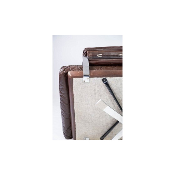 Image 1 of Vintage Sessel braun Leder gepolstert mit Metallgestell von Arne Norell 1970s