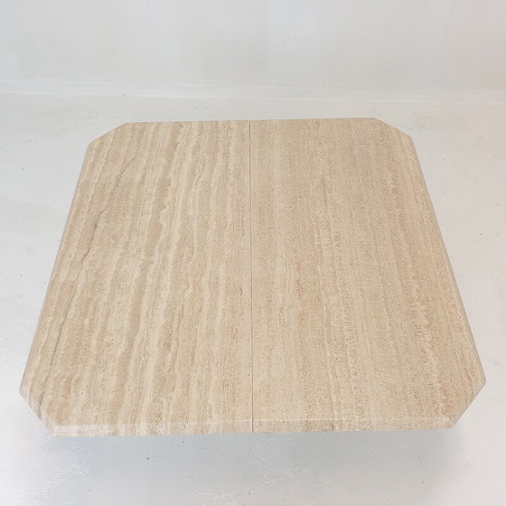 Image 1 of Italienischer Couchtisch aus Travertin, 1980er Jahre