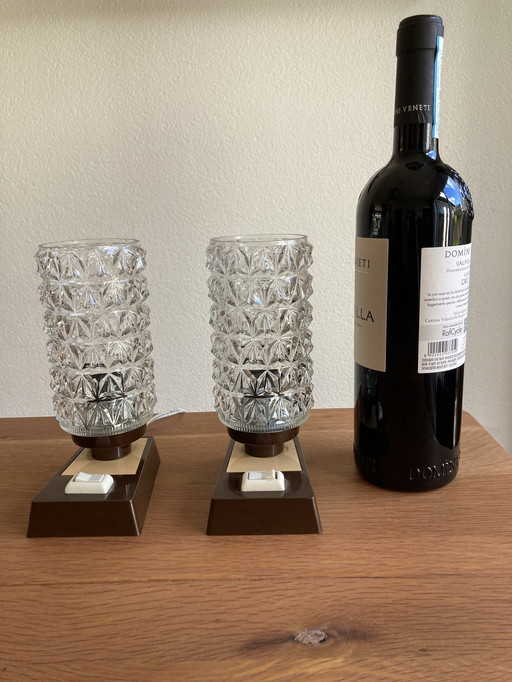 2x Massive Vintage Nachttischlampen / Nachtlichter