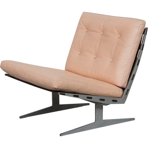 Vintage "Caravelle" Stuhl aus Stahl und Leder von Paul Leidersdorff, Dänemark 1960