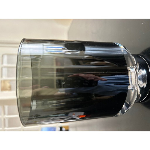 Vintage-Kerzenständer aus Rauchglas, 1970