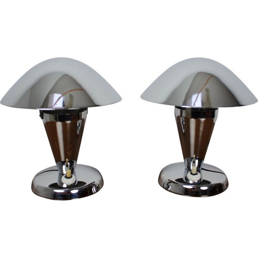 Paar alte Chromlampen, Tschechoslowakei 1930