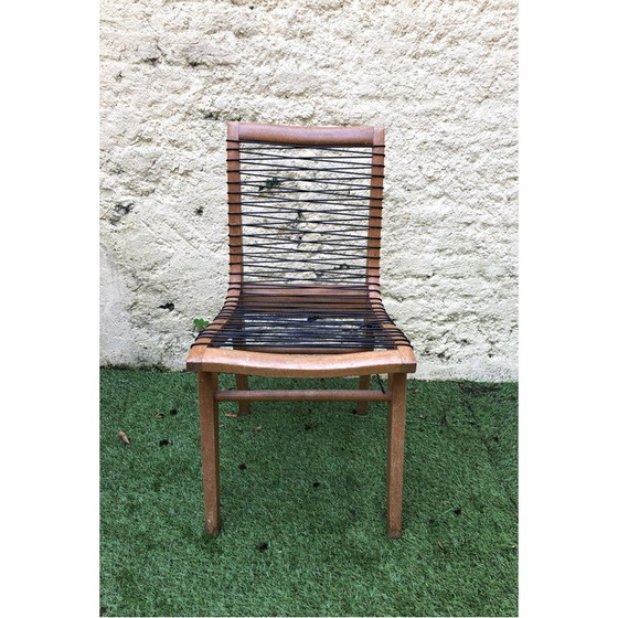 Image 1 of Satz von 2 Stühlen aus Scoubidou von Louis Sognot, 1950er Jahre