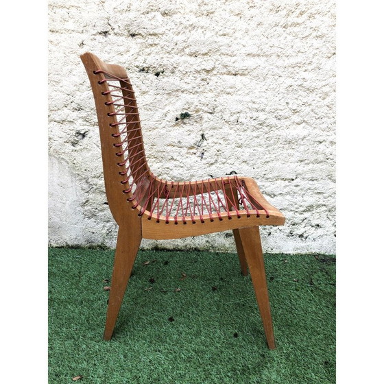 Image 1 of Satz von 2 Stühlen aus Scoubidou von Louis Sognot, 1950er Jahre