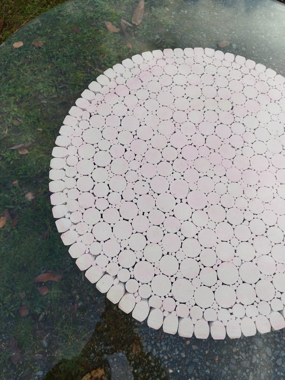 Image 1 of Runder Esstisch Rosa Bambus Gerbe Mc Guire